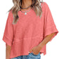 ✨2026 HOT SALE 50% OFF💃🌸Women's Solid Color Splicing Loose Five Points Flare Sleeve T-Shirt