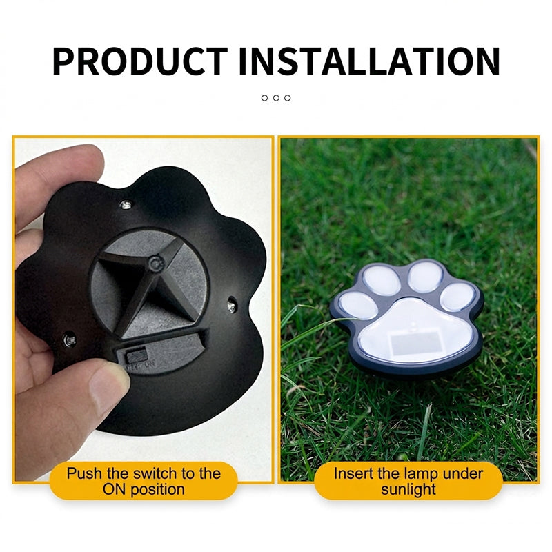Solar Paw Print Garden Lights
