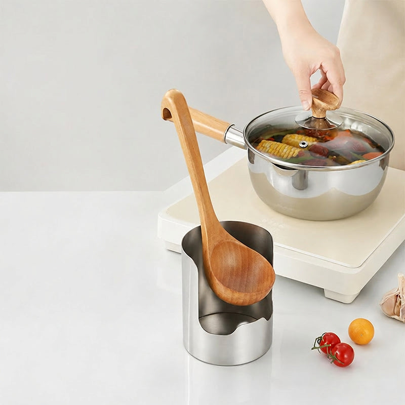 🍳Multi‑Functional Kitchen Utensil Holder, Stainless Steel Organizer, for Spoons, Pot Lids & Cooking Gadgets, Countertop Kitchen Storage