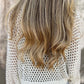 Women's Tie-Front Breathable Mesh Knit Top