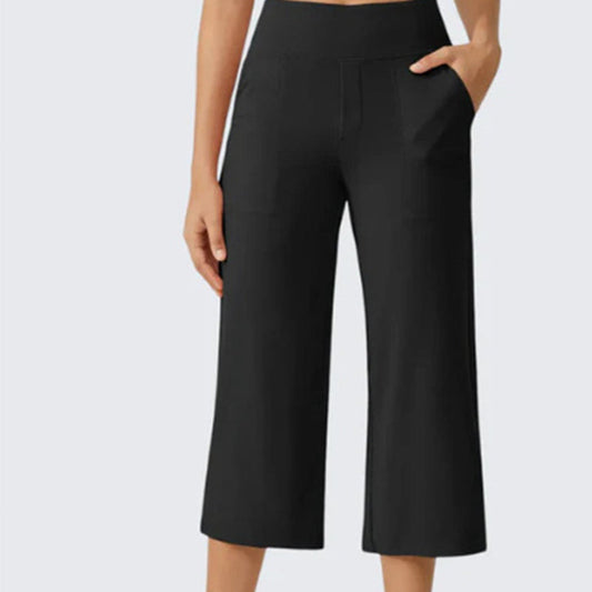 Women's Casual Wide Leg Cropped Pants