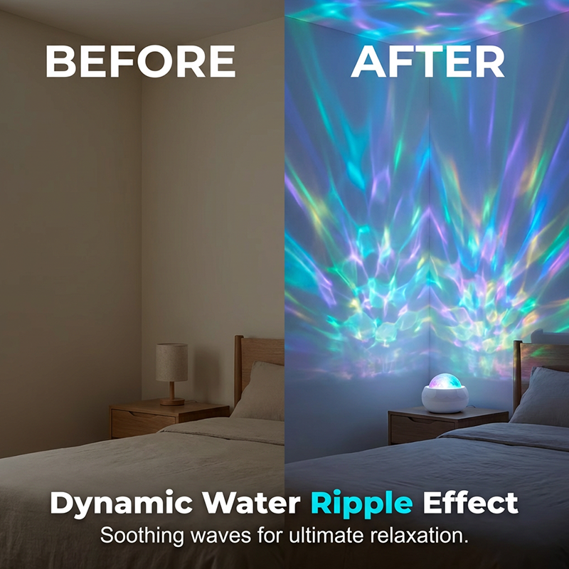 🌌✨ Aurora projector lamp – dynamic water ripple, USB, perfect for relaxation!