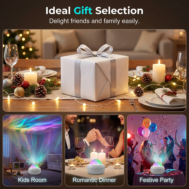🌌✨ Aurora projector lamp – dynamic water ripple, USB, perfect for relaxation!