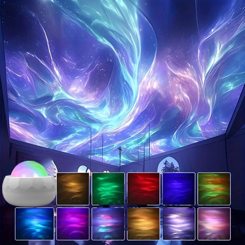 🌌✨ Aurora projector lamp – dynamic water ripple, USB, perfect for relaxation!