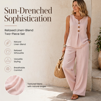 💗LAST DAY SALE 60% OFF⚡50K+ SOLD💕Women's Sleeveless Button Top and Loose Pants Set