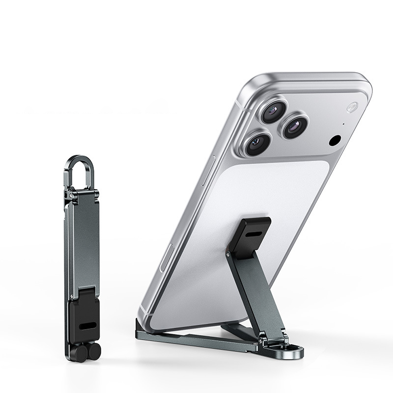 Mini Aluminum Phone Stand Keychain Foldable Desktop Holder