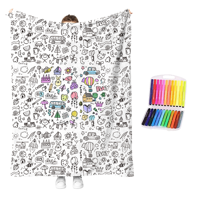 🔥LAST DAY SALE 50% OFF!!🎨✨Creative Cozy Coloring Blanket Kit – DIY Art & Relaxation Activity
