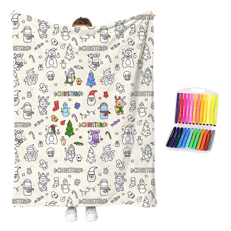 🔥LAST DAY SALE 50% OFF!!🎨✨Creative Cozy Coloring Blanket Kit – DIY Art & Relaxation Activity