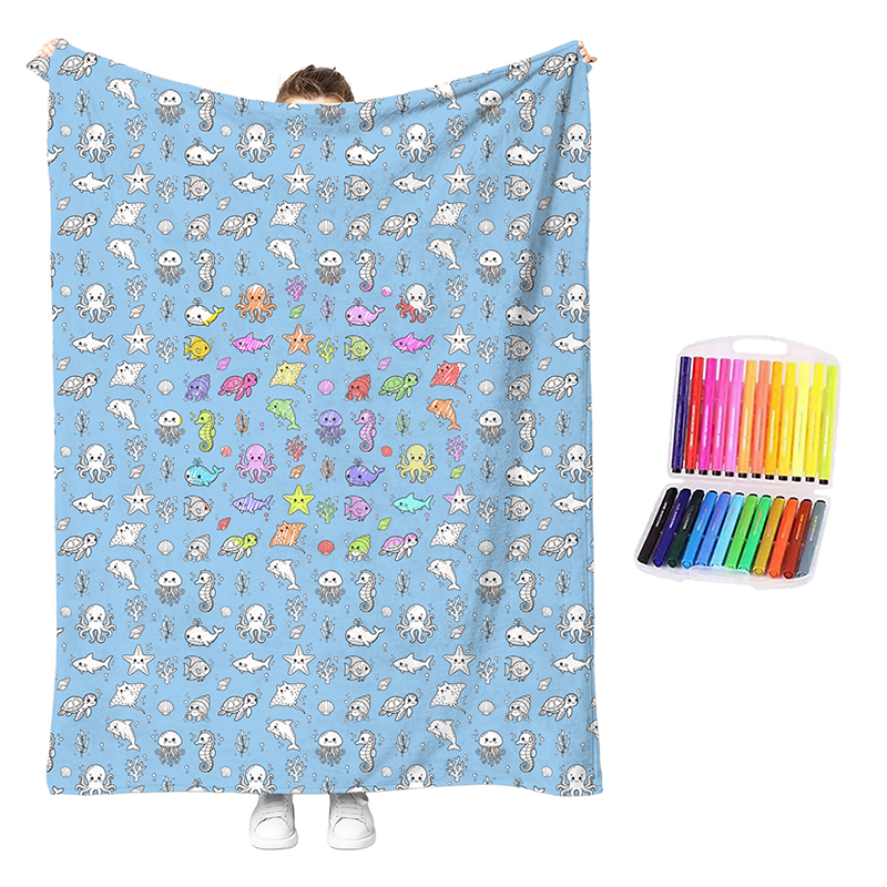 🔥LAST DAY SALE 50% OFF!!🎨✨Creative Cozy Coloring Blanket Kit – DIY Art & Relaxation Activity