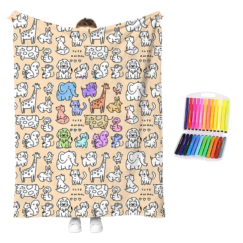 🔥LAST DAY SALE 50% OFF!!🎨✨Creative Cozy Coloring Blanket Kit – DIY Art & Relaxation Activity