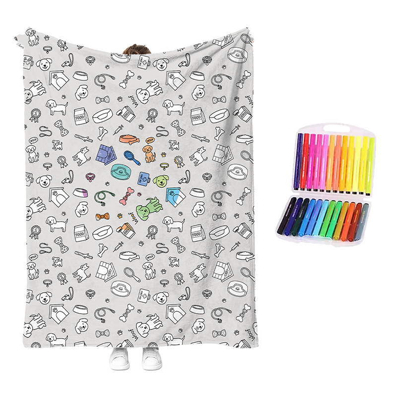 🔥LAST DAY SALE 50% OFF!!🎨✨Creative Cozy Coloring Blanket Kit – DIY Art & Relaxation Activity