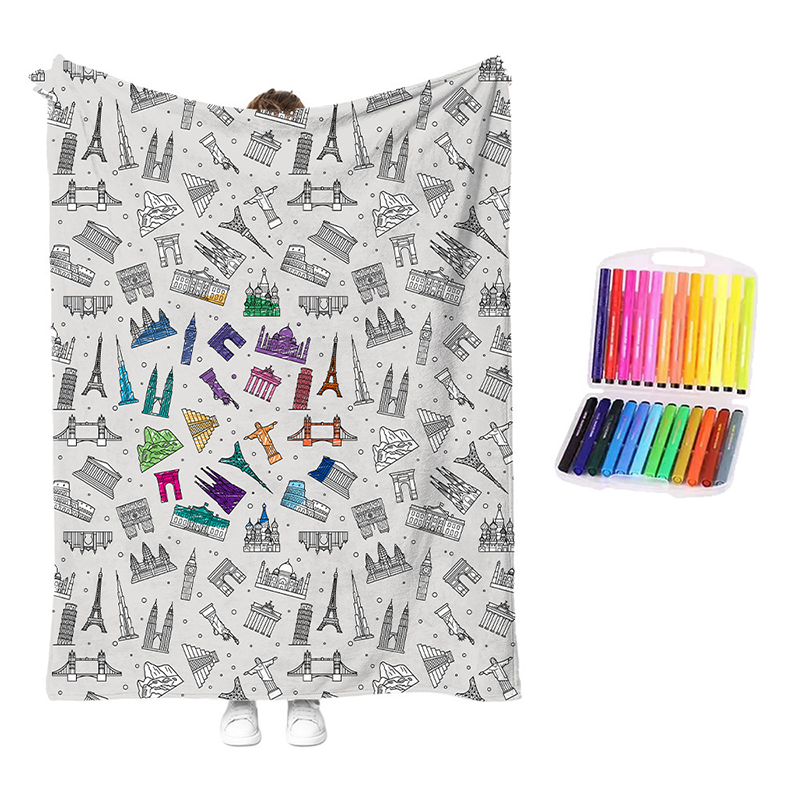 🔥LAST DAY SALE 50% OFF!!🎨✨Creative Cozy Coloring Blanket Kit – DIY Art & Relaxation Activity