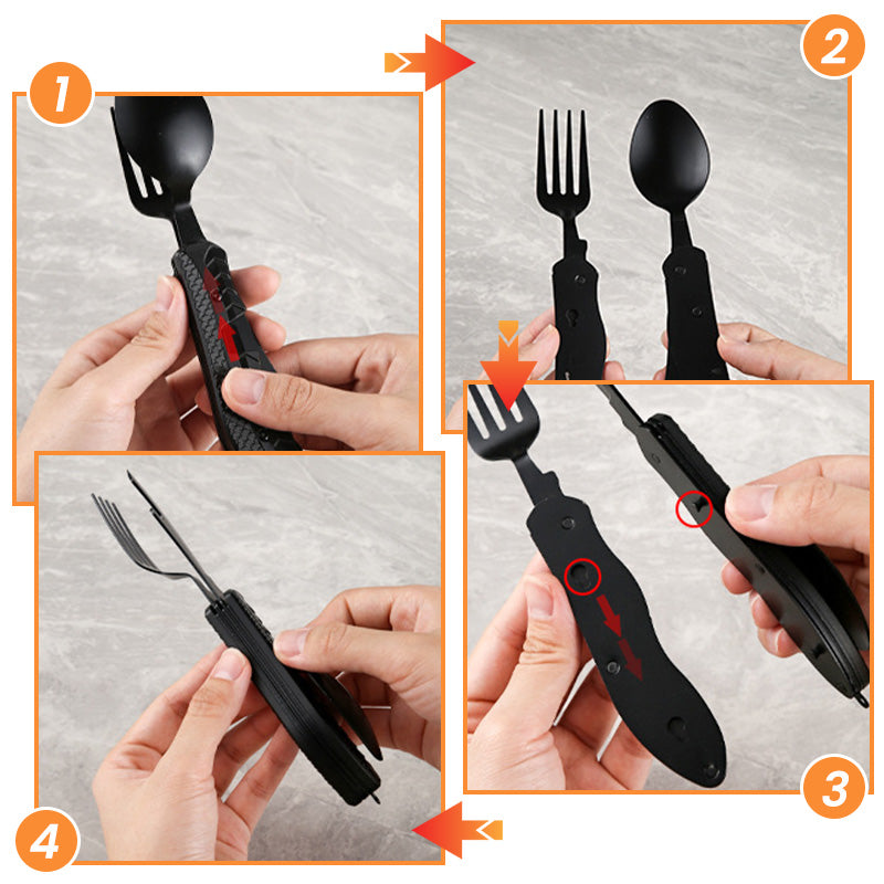 🏕️4-In-1 Outdoor Folding Multifunctional Tableware
