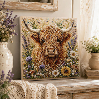 💛 Highland Cow Pearl Art DIY Kit – Relaxing DIY Craft to Create Stunning Coastal Artwork