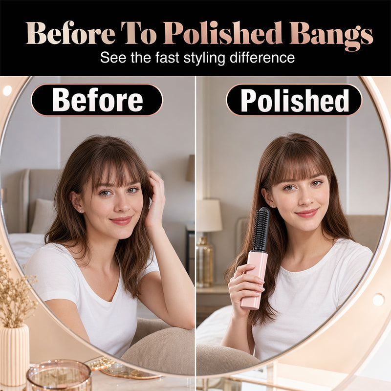 🏆 Last Day Special Price £9.99 !👩Shape hair in 3 seconds! Create gorgeous hairstyles anytime anywhere. 💁Portable Wireless Mini Bang Styling Comb
