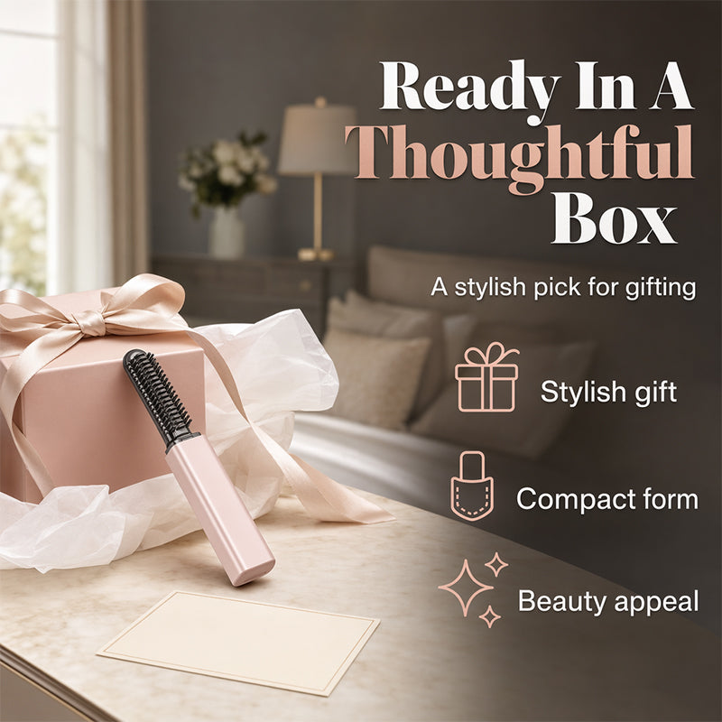 🏆 Last Day Special Price £9.99 !👩Shape hair in 3 seconds! Create gorgeous hairstyles anytime anywhere. 💁Portable Wireless Mini Bang Styling Comb