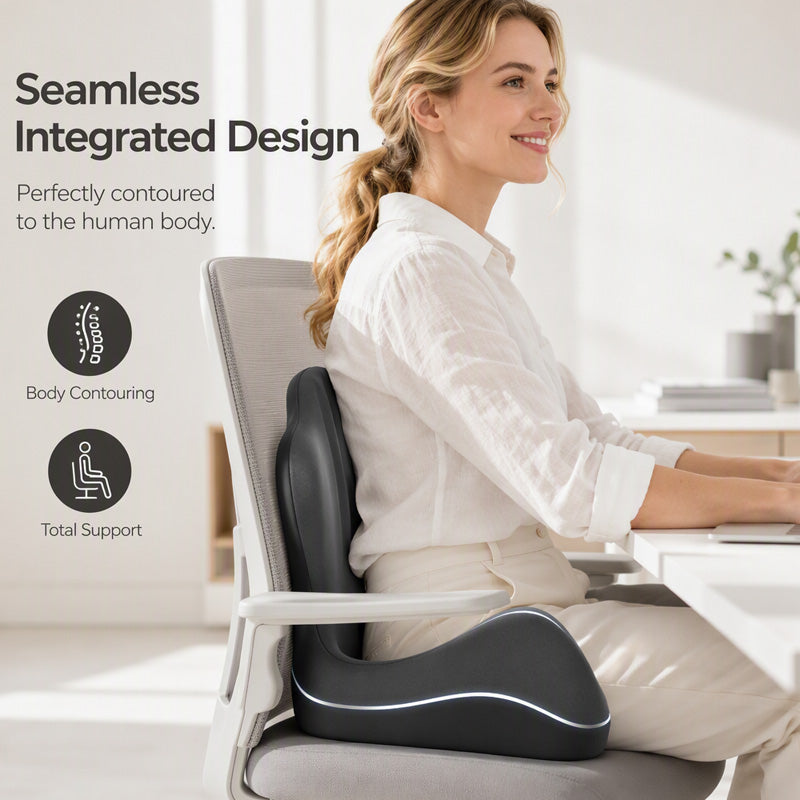 🪑 63% OFF NOW! ✨ Ergonomic memory foam seat cushion with back support – comfortable & supportive for home, office, and car 💺🛡️