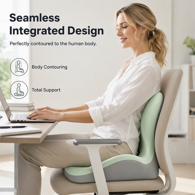 🪑 63% OFF NOW! ✨ Ergonomic memory foam seat cushion with back support – comfortable & supportive for home, office, and car 💺🛡️