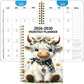 🐮 2026-2030 Calendar 📅 - From January 2026 to December 2030, 5-year calendar, cartoon Highland cow themed cover design, annual calendar planning, month labels, 60-month calendar