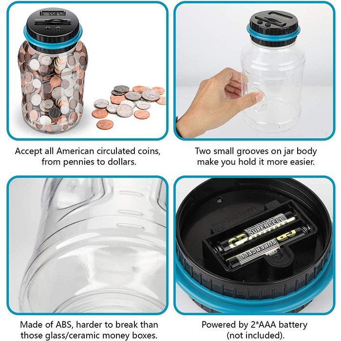 💰 Digital Money Box with Auto Coin Counting – Tracks savings & sets targets – Smart & fun way to watch your savings grow ✨