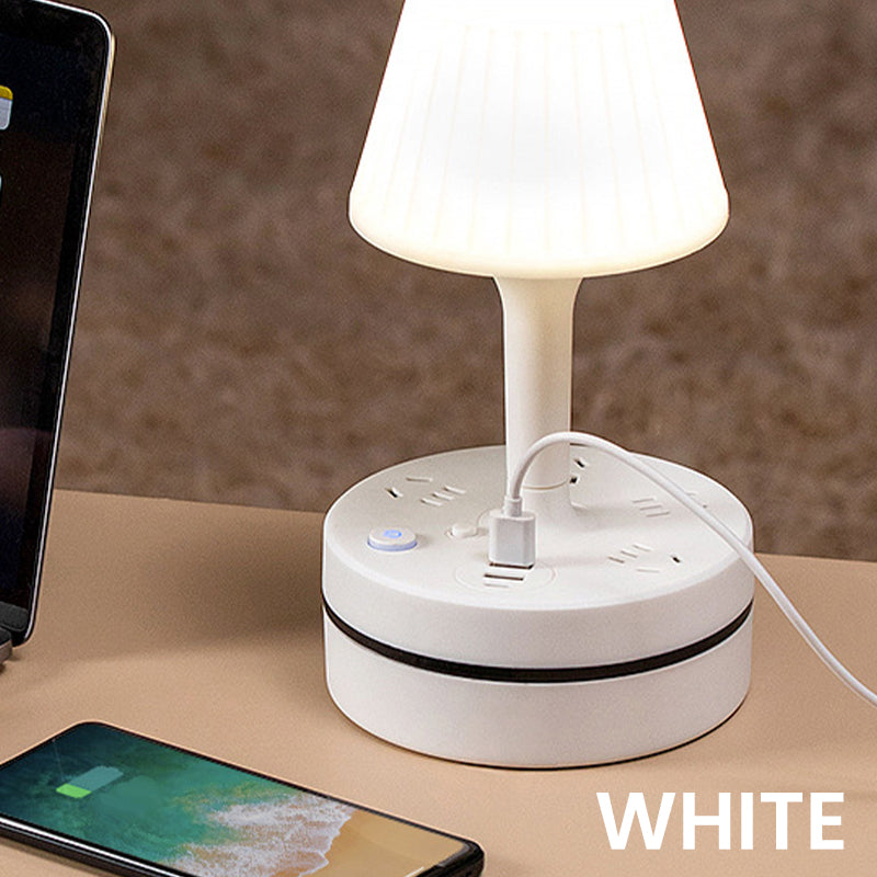 💡🔌 Bedside Lamp with USB & AC Outlets – 50% OFF! 3/4 AC, 2 USB, 1 Type-C – charge devices while you sleep. ⭐🏠