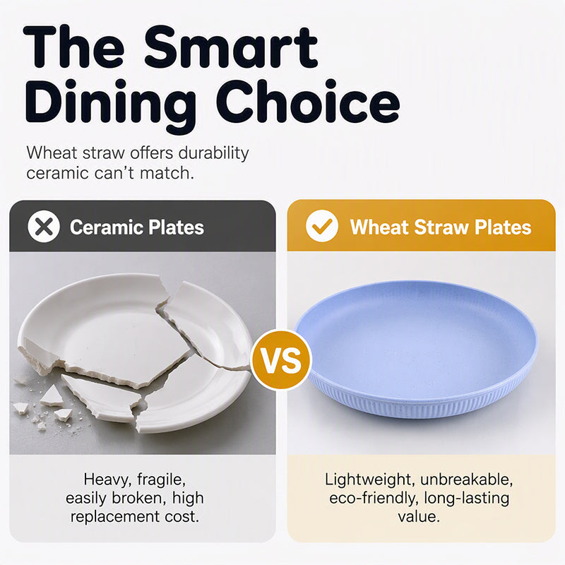 Unbreakable Wheat Straw Dinner Plates