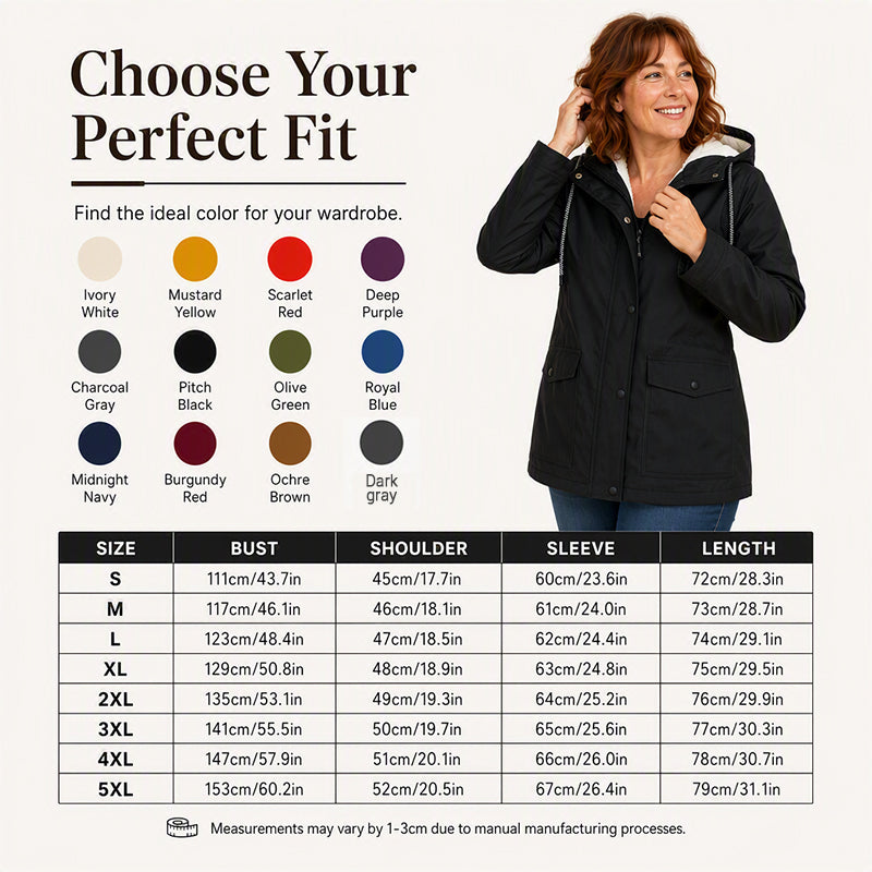 ⏳ Limited Time 50% Off! 💥Women's Plush-Lined Windproof Hooded Jacket