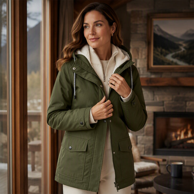 ⏳ Limited Time 50% Off! 💥Women's Plush-Lined Windproof Hooded Jacket