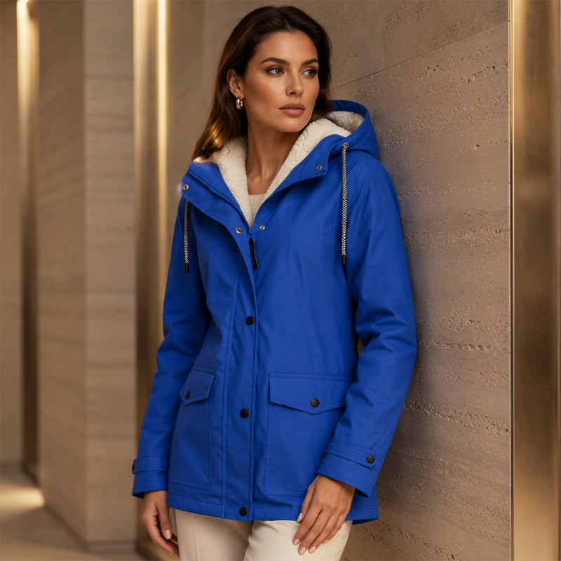 ⏳ Limited Time 50% Off! 💥Women's Plush-Lined Windproof Hooded Jacket