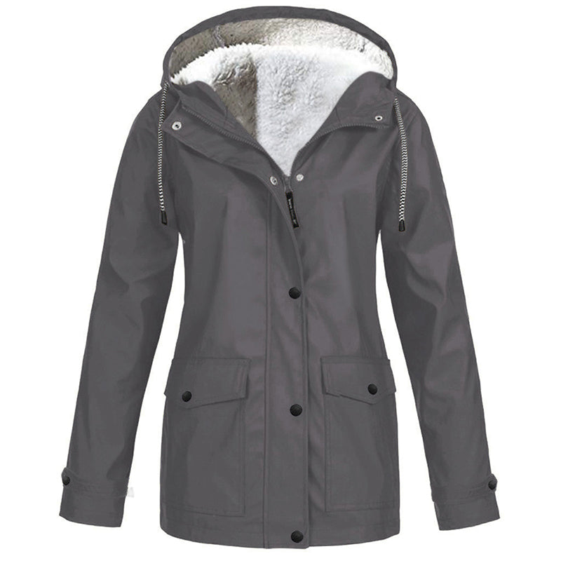 ⏳ Limited Time 50% Off! 💥Women's Plush-Lined Windproof Hooded Jacket