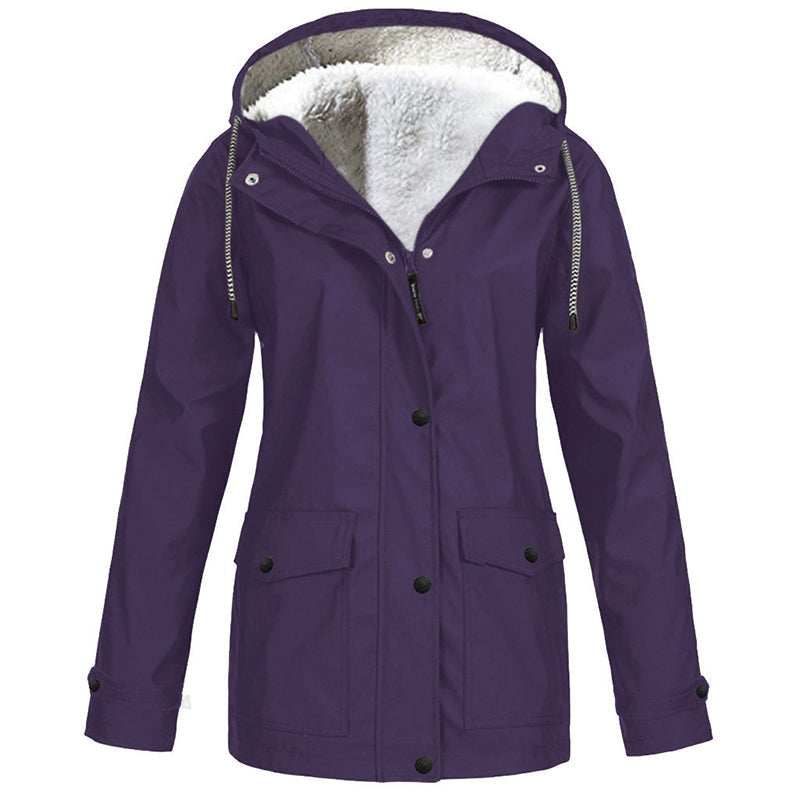 ⏳ Limited Time 50% Off! 💥Women's Plush-Lined Windproof Hooded Jacket