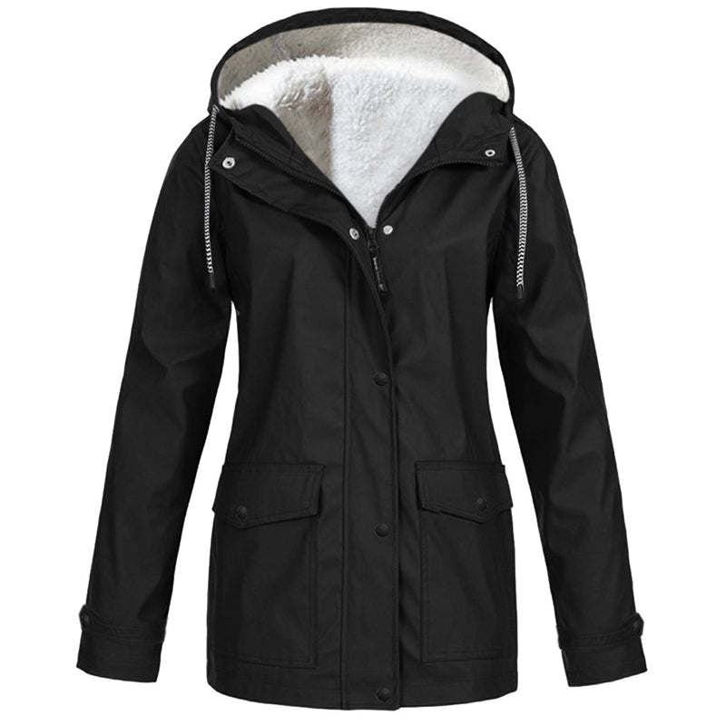 ⏳ Limited Time 50% Off! 💥Women's Plush-Lined Windproof Hooded Jacket