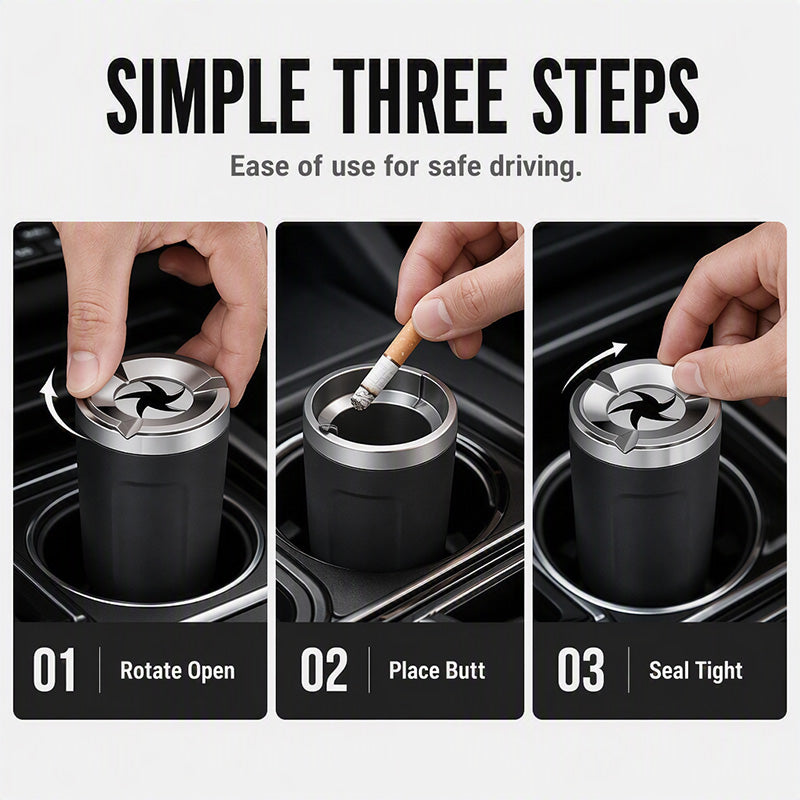 🚗 Hot Pick | Rotating Ceramic Car Ashtray