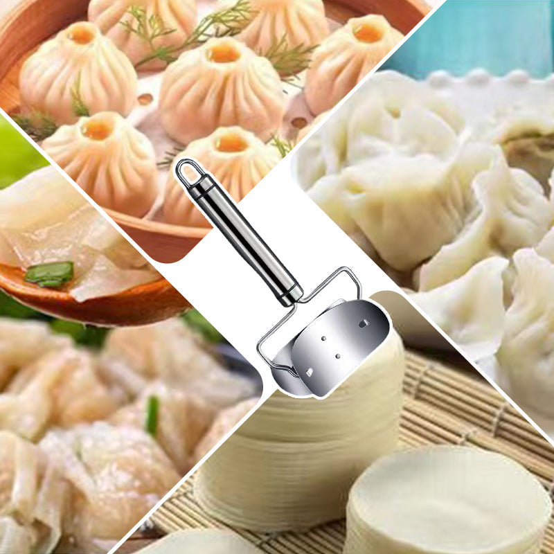 🥟 Buy 1 Get 1 Free! 🔥 Stainless Steel Dumpling Wrapper Cutter – Sharp Blade, Multi‑Pastry Use ✨