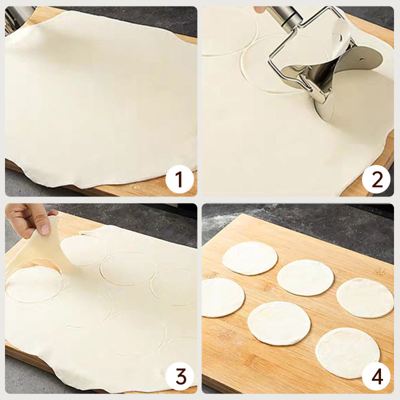 🥟 Buy 1 Get 1 Free! 🔥 Stainless Steel Dumpling Wrapper Cutter – Sharp Blade, Multi‑Pastry Use ✨