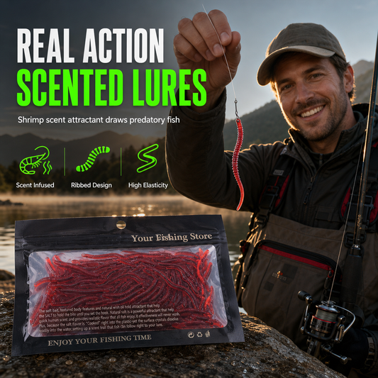 ⏰Limited-Time 50% Off ✨Bionic Earthworm Soft Lures｜Highly Realistic Dynamic Bait, Tear-Resistant Soft Lures For Freshwater & Sea Fishing 🎣