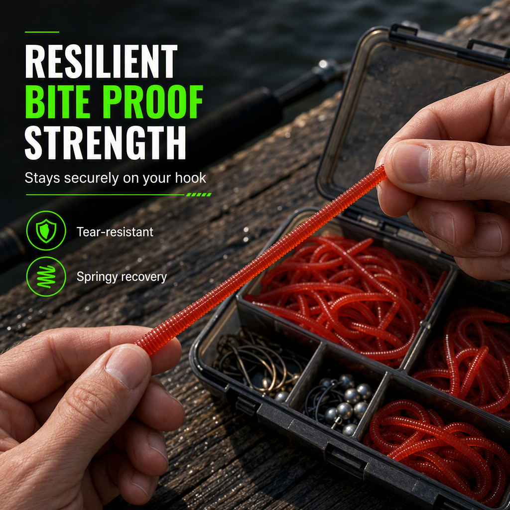 ⏰Limited-Time 50% Off ✨Bionic Earthworm Soft Lures｜Highly Realistic Dynamic Bait, Tear-Resistant Soft Lures For Freshwater & Sea Fishing 🎣