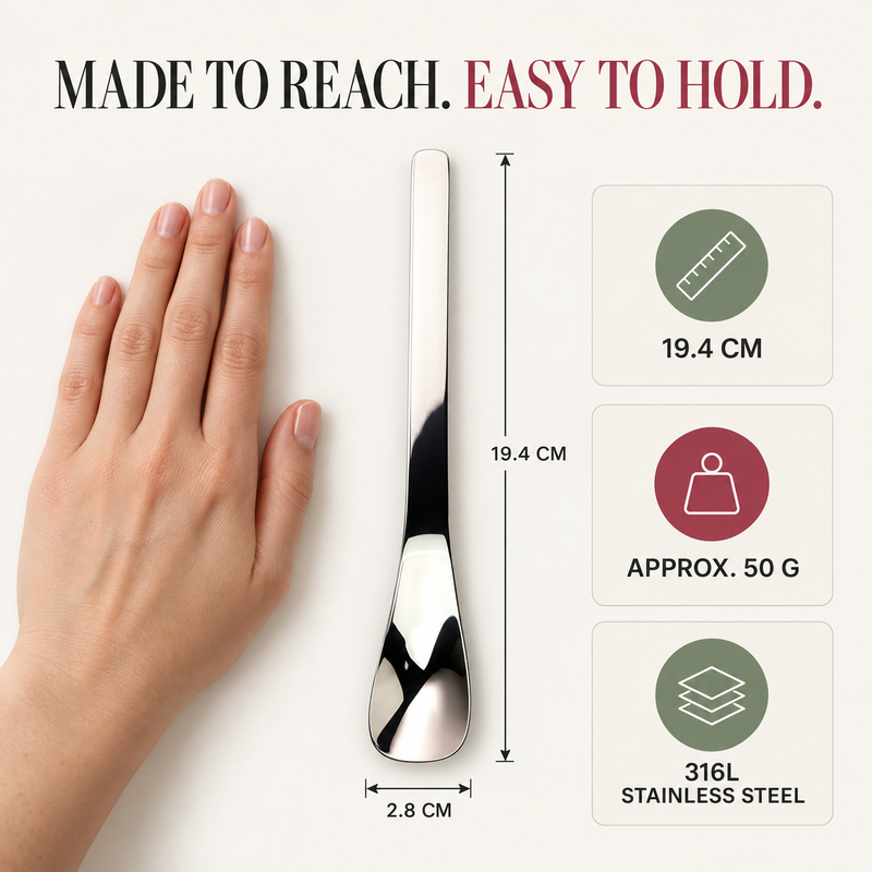 🥄 Long-Handle Stainless Steel Dessert Spoon