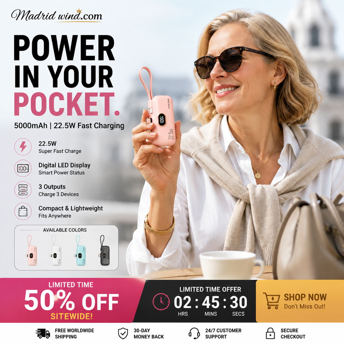 📱50% OFF! 5000mAh Mini Power Bank – Portable, Universal Compatibility 🔋🔌【Limited Offer】