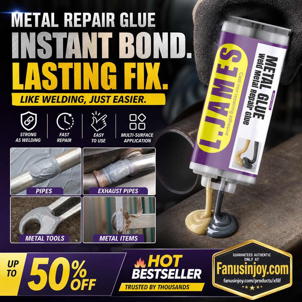 🏭Factory Authorized Exclusive Sale 🎁 50% OFF！New Metal Repair Glue!🔥Metal Glue - Weld Metal Repair Glue✨